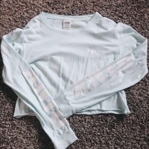 PINK long sleeve crop